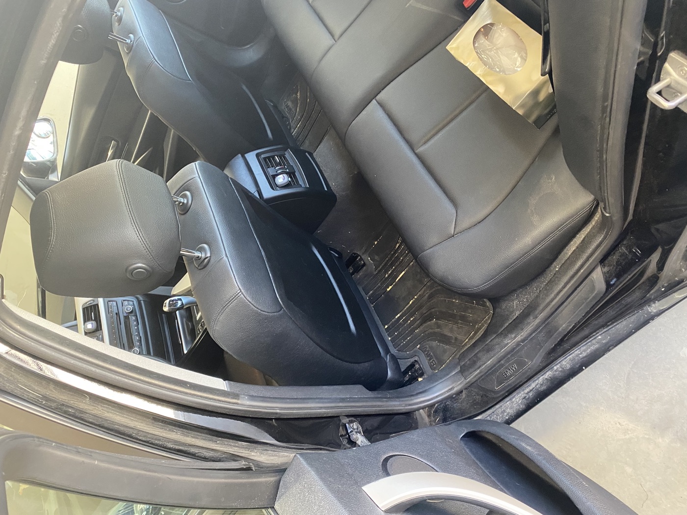 BMW 3 Series interior before detailing — close up