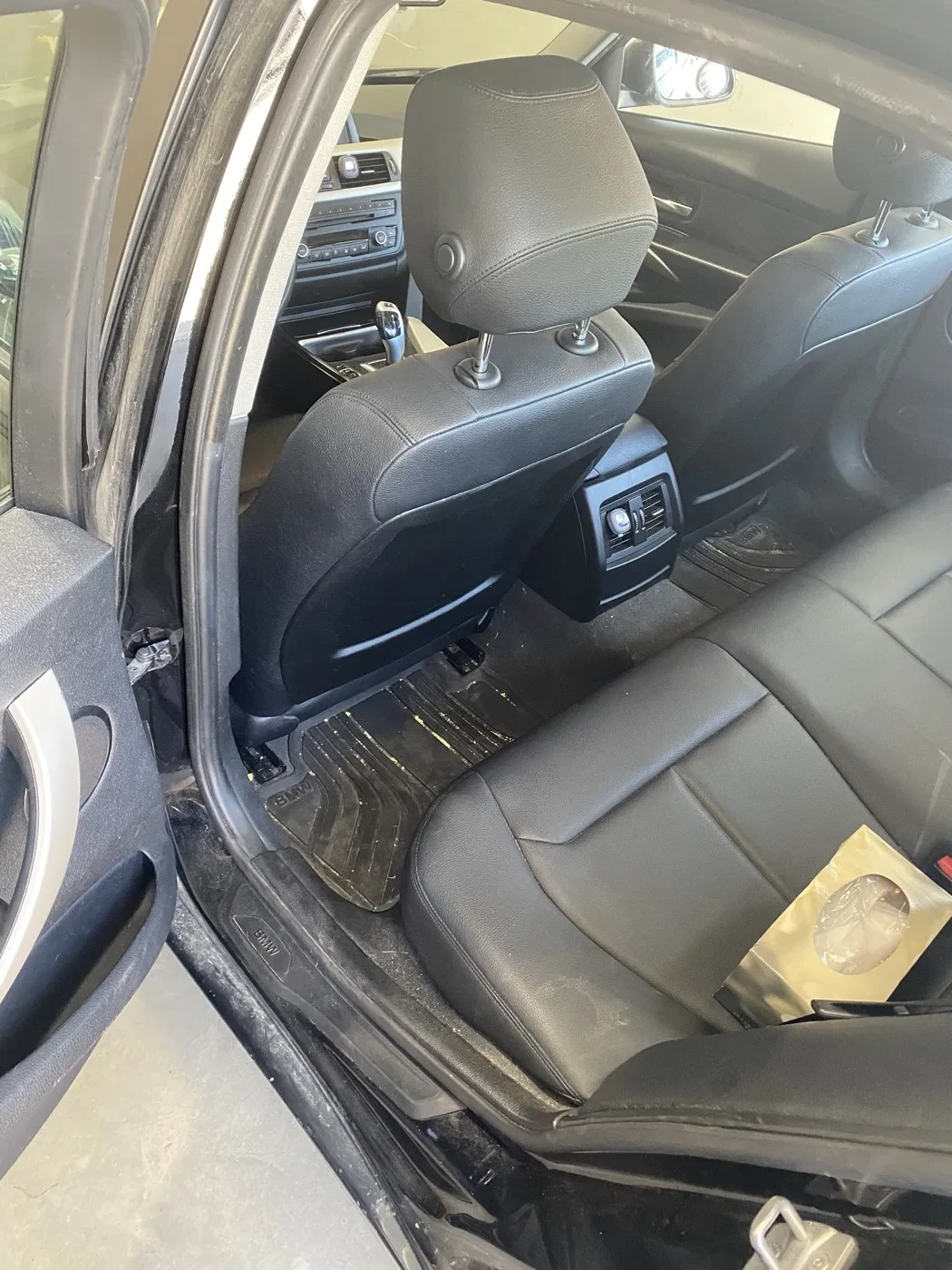 BMW 3 Series interior before detailing — close up