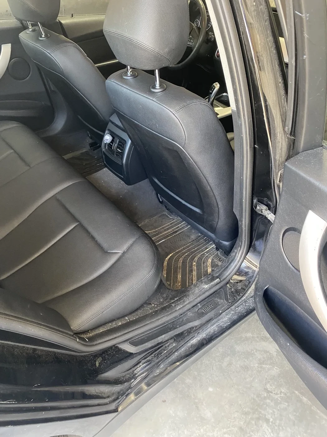 BMW 3 Series interior before detailing — close up