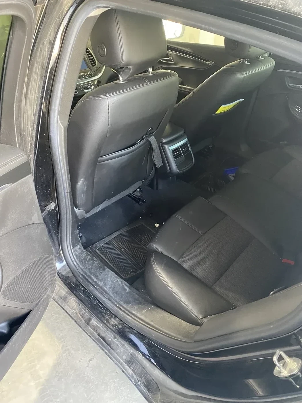 Chevrolet Malibu interior before detailing — close up