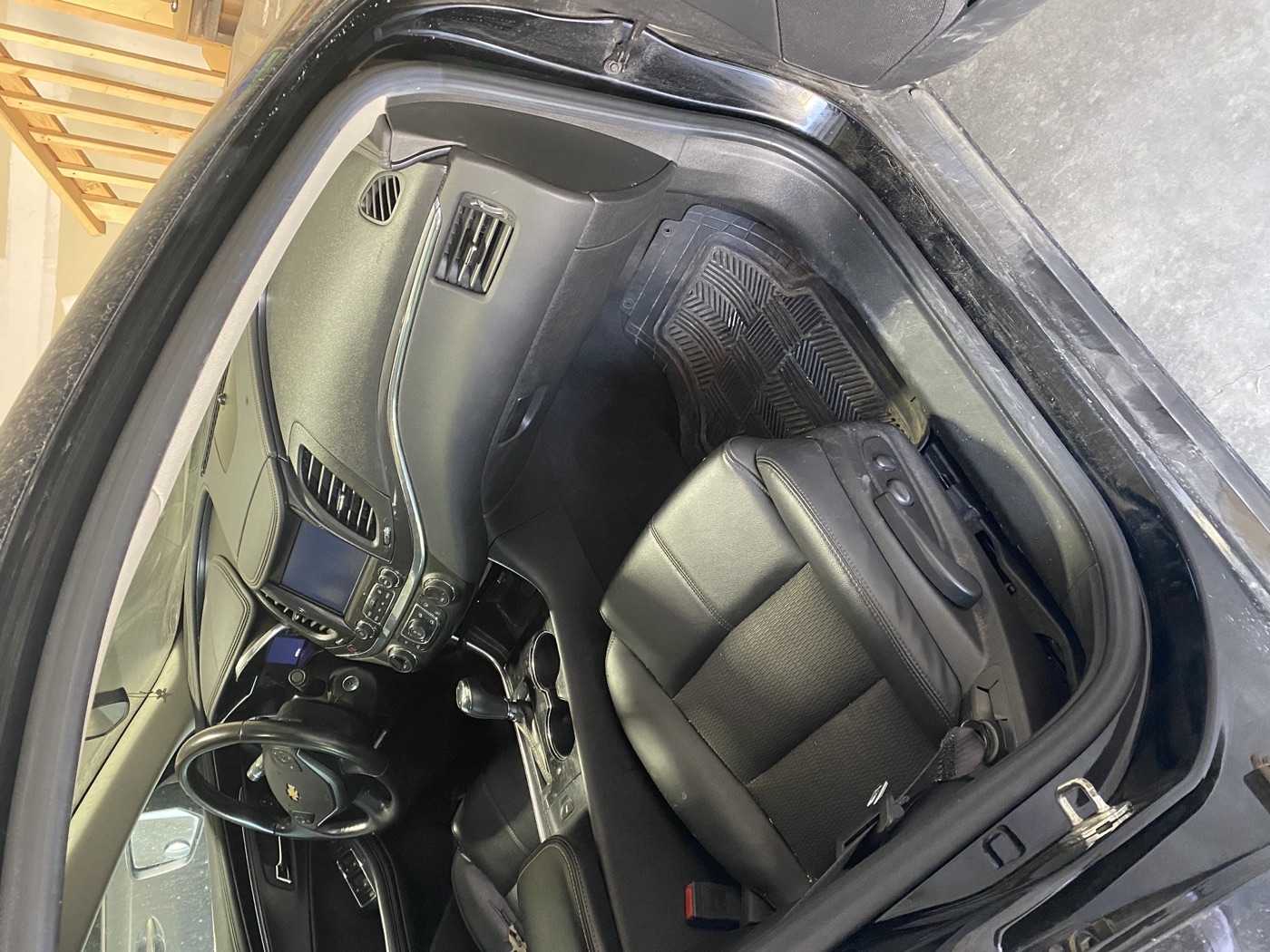 Chevrolet Malibu interior before detailing — close up