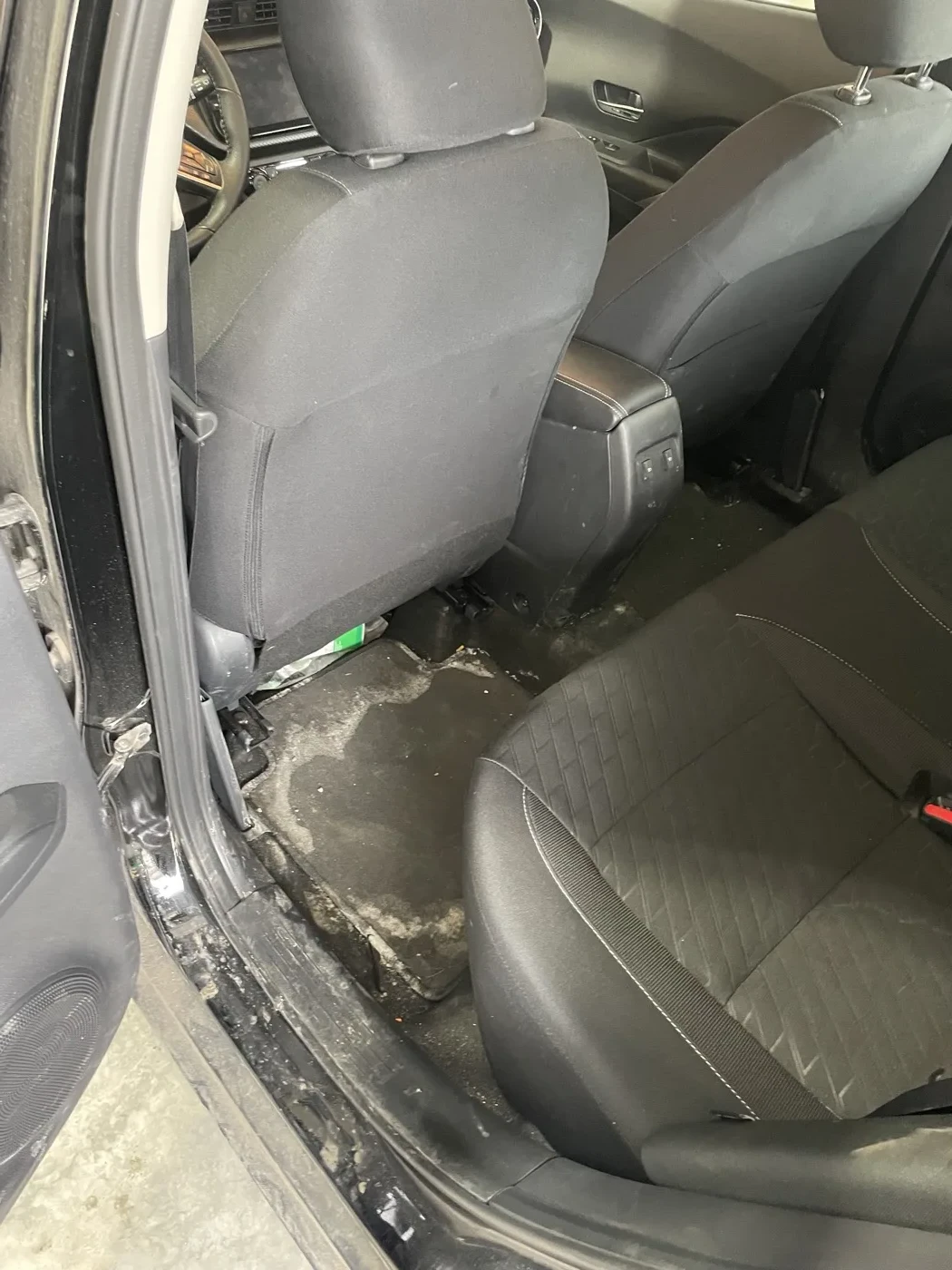 Nissan Kicks interior before detailing — close up