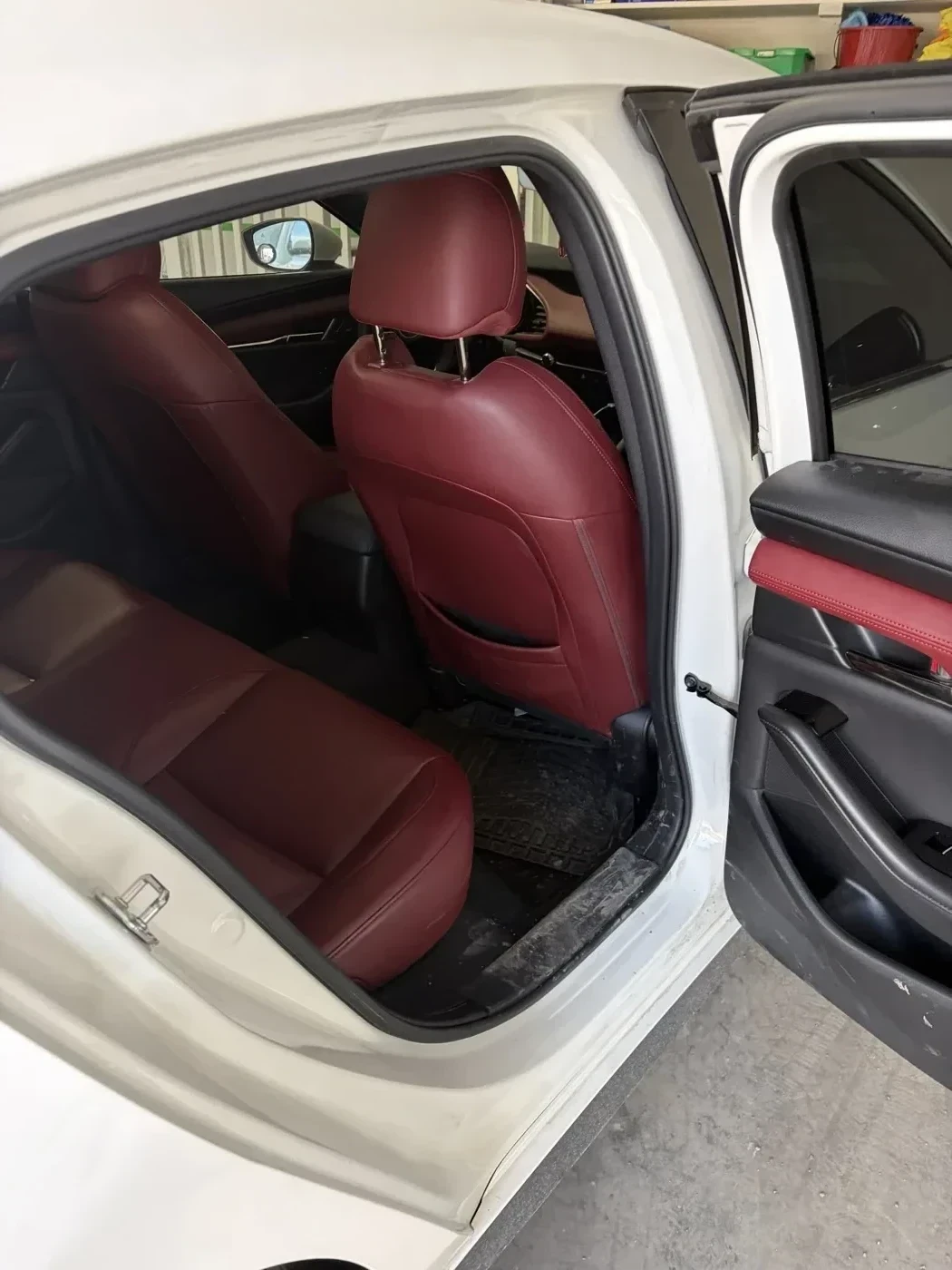 Mazda 3 interior before detailing — close up